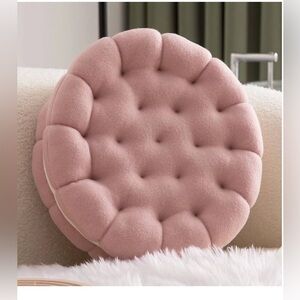Plush Throw Pillow Round Cookie Biscuit Cushion Thick Floor Pillow